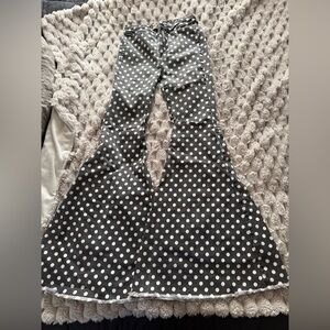 Free People Black Polka Dot Flare Jeans